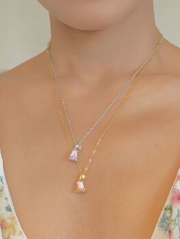Pink Forest Bell Copper Necklace, 7 of 10
