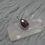 Red Garnet Teardrop Pendant: Sterling Silver, thumbnail 5 of 9