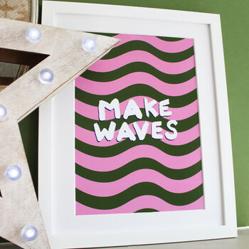 'Make Waves' Wavy Typography Art Print, 2 of 3