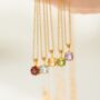 Peridot Solitaire Pendant Necklace In Sterling Silver And Gold, thumbnail 5 of 10