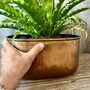 A Rectangular Indoor Planter With A Vintage Copper Finish, thumbnail 5 of 6
