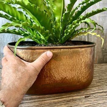 A Rectangular Indoor Planter With A Vintage Copper Finish, 5 of 6