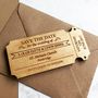 Ticket Style Wooden Save The Date Magnet, thumbnail 2 of 4