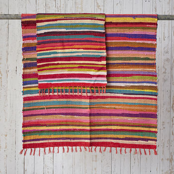 Multicoloured Recycled Rag Rug, 4 of 9
