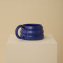 Blue Handmade Wavy Ceramic Mug, thumbnail 2 of 6