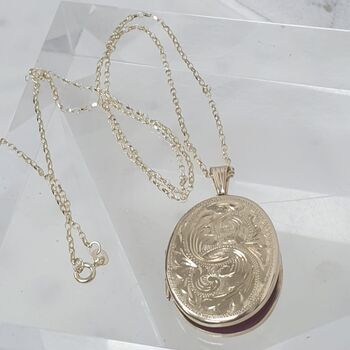 Handmade 9ct Gold Locket With Hand Engraving, 6 of 12