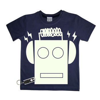 Robot Glow In The Dark Interactive Kids T Shirt, 5 of 7