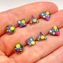 Mini Disco Stud Earrings With Colourful Glitter, thumbnail 1 of 12