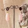 Garnet And Pink Opal Statement Stud Drop Earrings, thumbnail 6 of 10