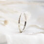 Star Engraved Rounded Profile Ring In Solid White Gold, thumbnail 1 of 12