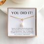 You Did It Congratulations, Graduation Gift Pearl Necklace, thumbnail 2 of 4