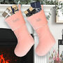 Personalised Luxe Pink Velvet Christmas Stocking, thumbnail 5 of 7