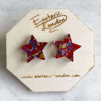 Colour Pop Confetti Star Stud Earrings, 6 of 8