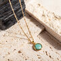 Gold Vermeil Plated Amazonite Pendant Disc Necklace, thumbnail 2 of 8