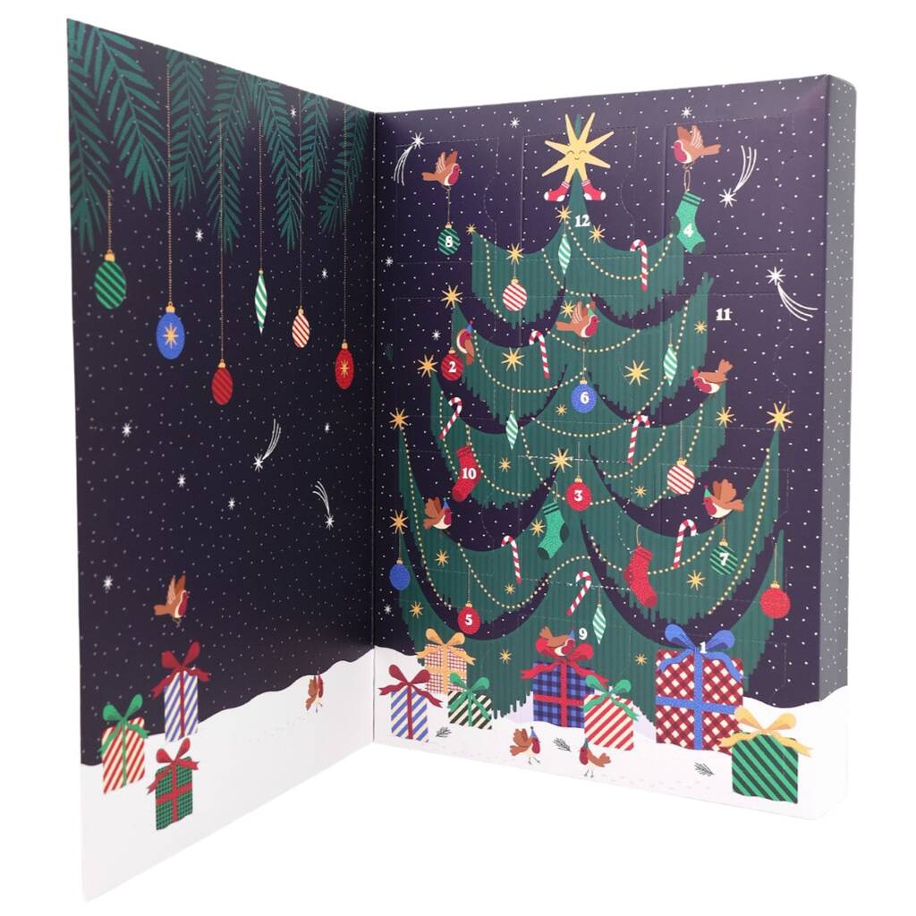 12 Day Christmas Advent Calendar Woodland Animals Bamboo Socks Mens, 1 of 3