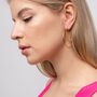 Dainty Chain Tassel Bar Threader Statement Round Hoop Earring, thumbnail 3 of 8