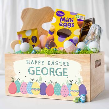 Personalised Large Wooden Easter Crate, 2 of 4