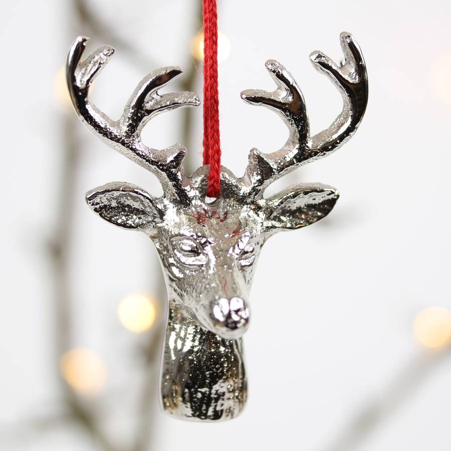 christmas deer head hanging decoration by nest  notonthehighstreet.com