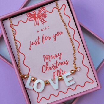 Personalised Christmas Holiday Gold Love Shell Necklace, 2 of 5