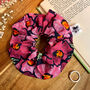 Pink Floral Cotton Scrunchie Hair Tie, thumbnail 1 of 5