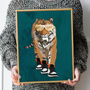 Custom Tiger Wearing Shoes Personalised Art Print, thumbnail 1 of 5