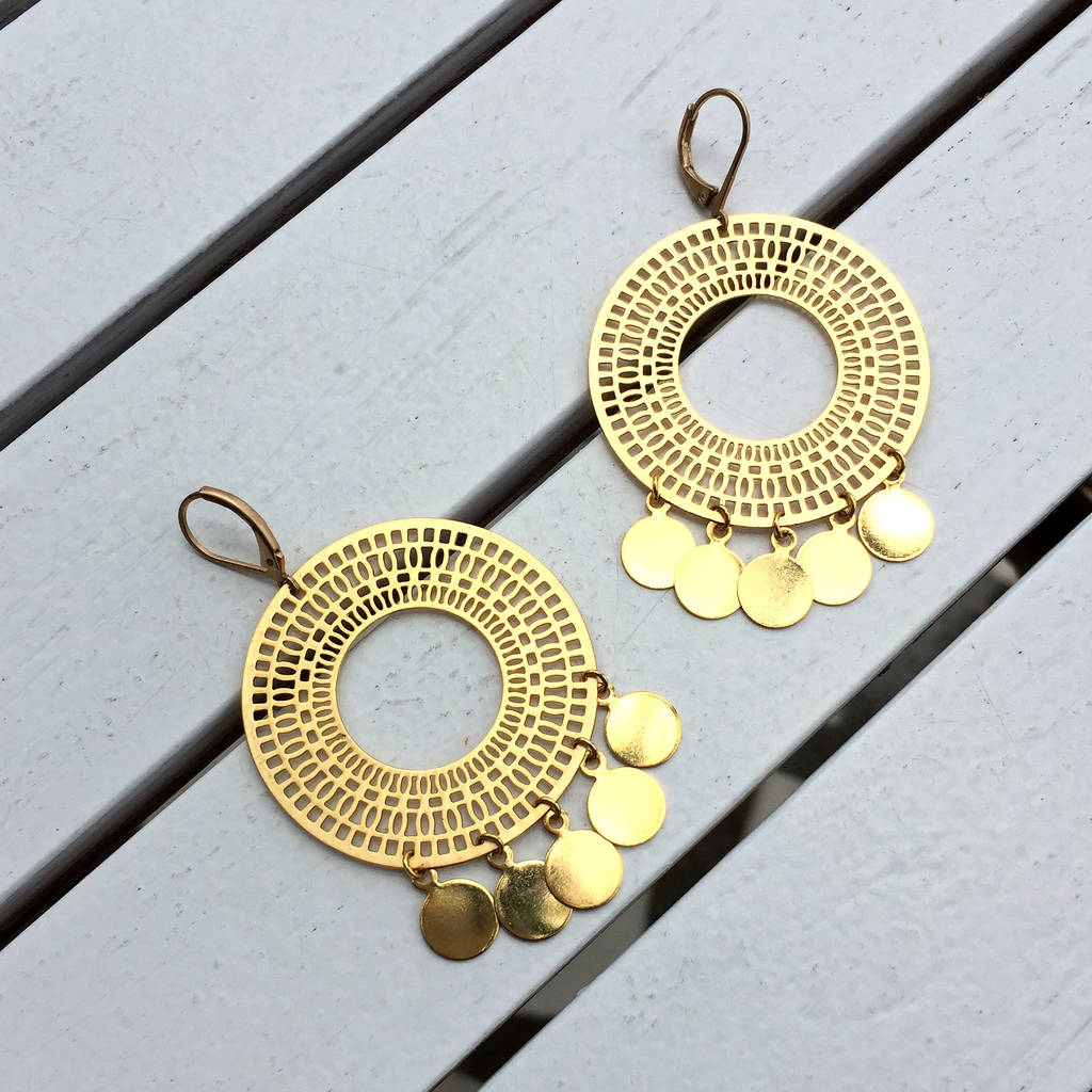 gold boho necklace hoops jewellery by misskukie