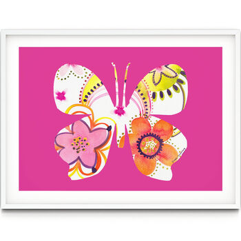 Pink Tropical Butterfly Print, 3 of 5