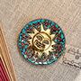 Smiling Gold Sun Incense Stick Holder Ash Catcher, thumbnail 4 of 12