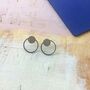 Double Hoop Geometric Stud Earrings, thumbnail 3 of 3