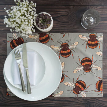 Large 'Wandering Bumblebee' Fabric Placemat, 9 of 10