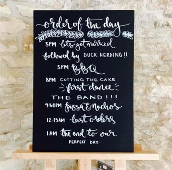 Personalised Order Of The Day Wedding Chalkboard, 3 of 4
