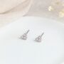 Sterling Silver Micro Heart Stud Earrings – 4mm, thumbnail 3 of 6