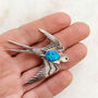 Sterling Silver Opal Swallow Brooch, thumbnail 3 of 8