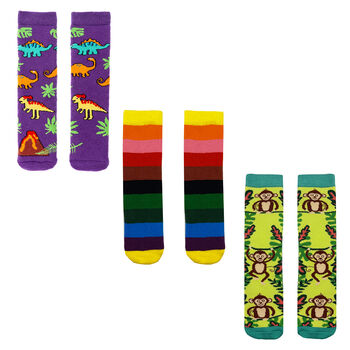 Squelch Transparent Wellies And Three Sock Set Dinos, 3 of 7