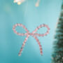 Pink Crystal Bow, Christmas Decoration, thumbnail 2 of 3