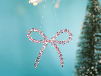 Pink Crystal Bow, Christmas Decoration, 2 of 3