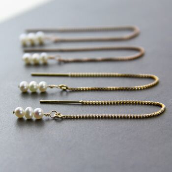 Pearl Threader Earrings, 4 of 11