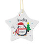 Personalised Christmas Penguin Star Decoration, thumbnail 2 of 3