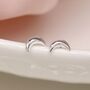Tiny Sterling Silver Crescent Moon Stud Earrings, thumbnail 3 of 10