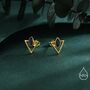 Sterling Silver Triangle And Sapphire Blue Marquise Cz Arrow Stud Earrings, thumbnail 4 of 12