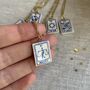 Ceramic Justice Tarot Card Tiny Clay Charm Necklace, thumbnail 6 of 8