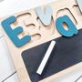 Children's Wooden Name Puzzle With Chalkboard, thumbnail 3 of 9