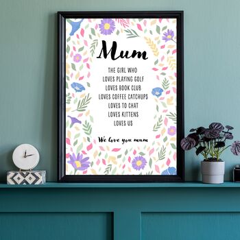 September Birthday Aster Birth Flower Affirmations Gift For Mum Print, 3 of 7