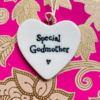 Special Godmother Porcelain Heart Hanging Sign, 2 of 4