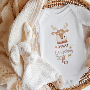 Personalised First Christmas Bodysuit, Eco Sustainable, 4 of 5
