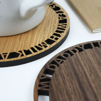 Personalised Wooden Round Tea Or Coffee Coaster, 2 of 7