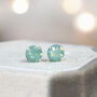 Sea Green Stud Earrings In Sterling Silver, thumbnail 1 of 12