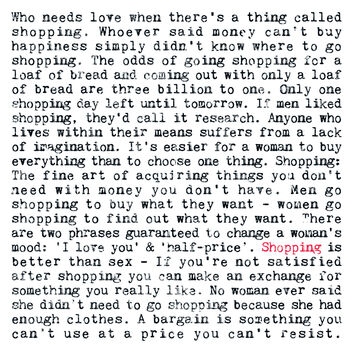 Shopping Quotes Gift Print For Her, 3 of 7