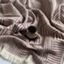 Hestia Modern, Striped Cotton Blanket Pink Terracotta, thumbnail 9 of 12