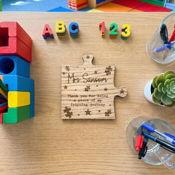 Personalised Thank You Teacher Wooden Coaster Gift, 5 of 6